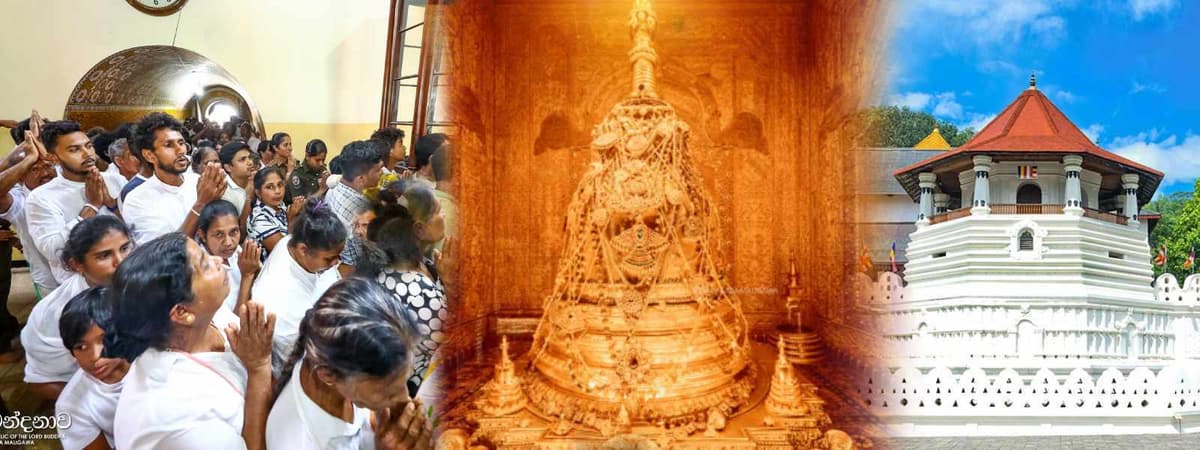 ලෝකවාසී බෞද්ධ ජනතාව වෙනුවෙන් සිරි දළදා වන්දනාව අද තෙවැනි දිනටත්