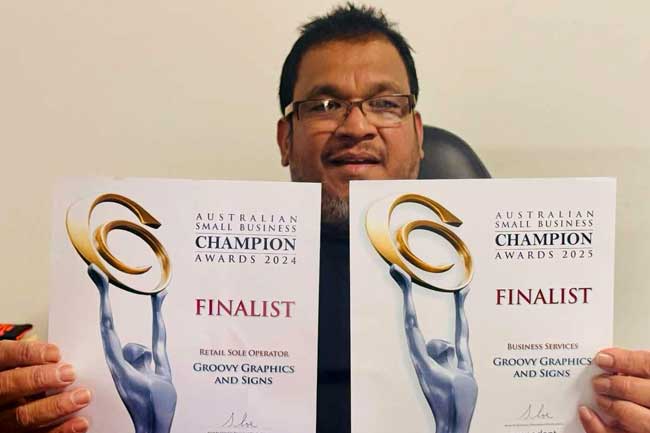 ශ්‍රී ලාංකික ව්‍යාපාරිකයෙකු ඔස්ට්‍රේලියාවේ සම්මාන දෙකක් අභියස