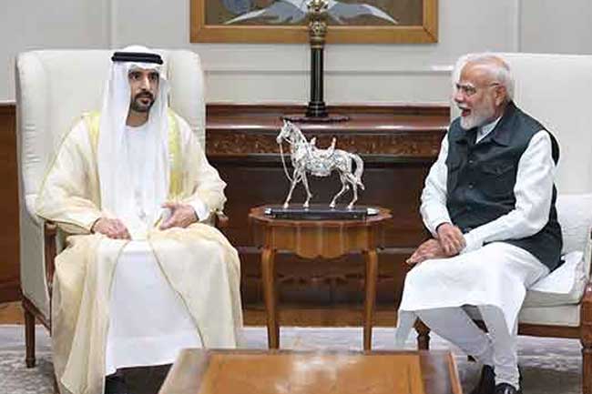 මෝදි සහ ඩුබායි ඔටුන්න හිමි කුමරු අතර හමුවක්