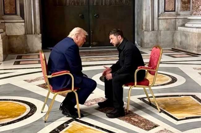 සෙලෙන්ස්කි - ට්‍රම්ප් වතිකානයේදී හමුවෙයි